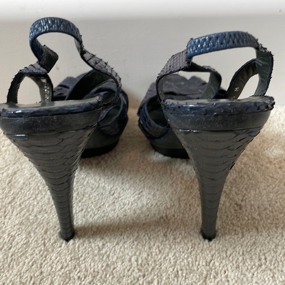 Stuart Weitzman Python Animal Print Slingback Sandals Size 8.5 - Picture 6 of 11